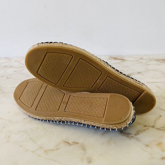 TORY BURCH Solid Blue Denim Canvas Espadrille Flats Small Logo - US 7 - Picture 8 of 8